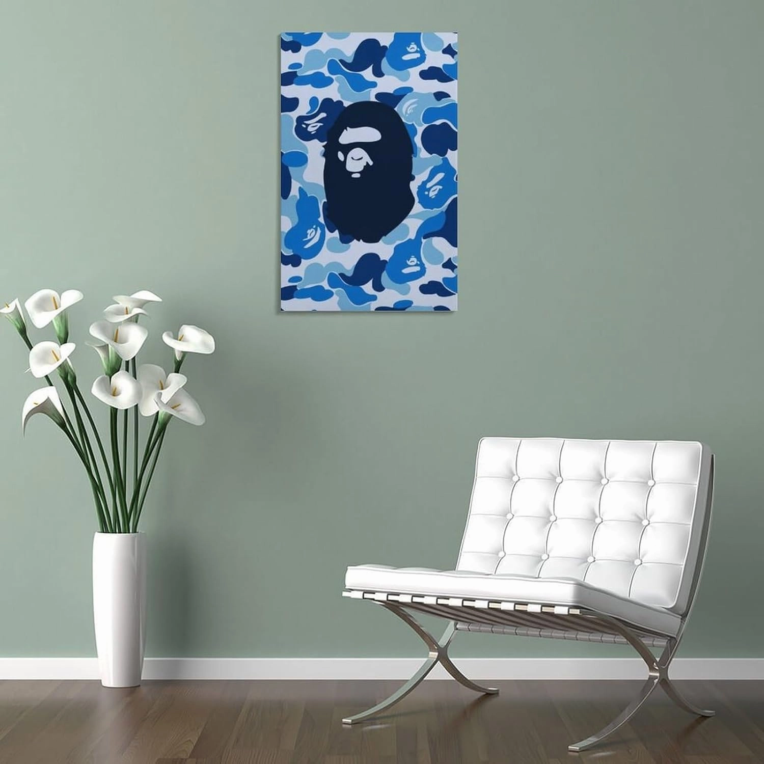 silanod Bape Camo Monkey Hypebeast Poster Canvas Wall Art Poster For Room Aesthetic And Decor Poster For Living Room Bedroom Bathroom Office Kitchen Decor Frame-style16x24inch(40x60cm)