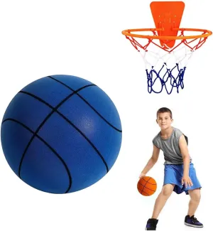 Silent Basketball and Hoop Set, Silent Basketball Hoop, Quiet Basketball Dribbling No Noise, Mini Foam Basketball for Door or Wall Mounted, Size 7/8/9 in, for Kids and Toddlers(Blue,#5)