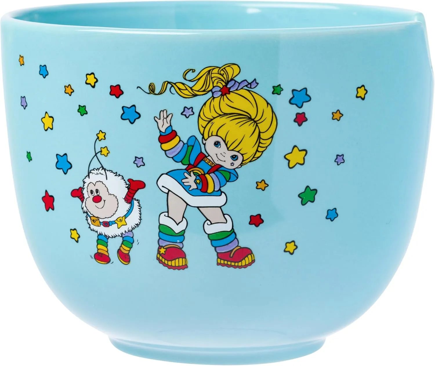 Silver Buffalo Rainbow Brite and Twink Ceramic Ramen Noodle Rice Bowl with Chopsticks and Spoon, Microwave Safe, 20 Ounces