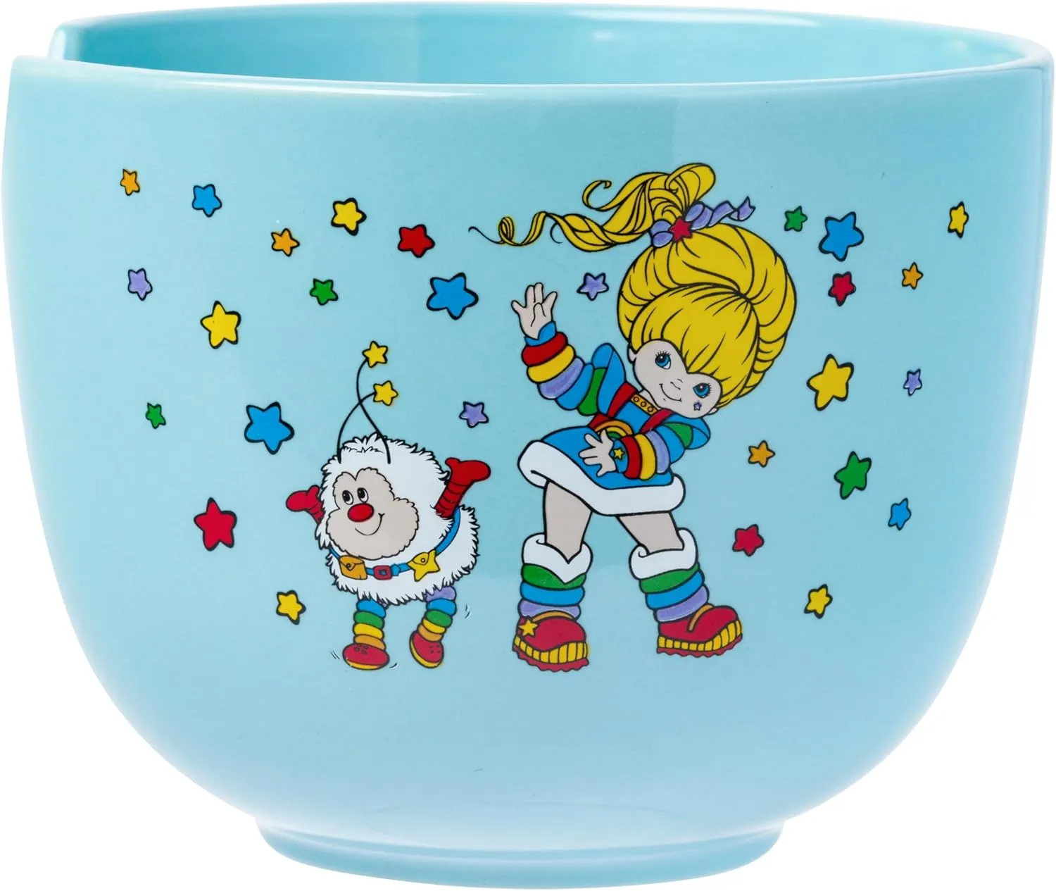 Silver Buffalo Rainbow Brite and Twink Ceramic Ramen Noodle Rice Bowl with Chopsticks and Spoon, Microwave Safe, 20 Ounces