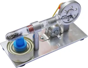 Single Cylinder Sterling Engine Model, Motor Steam Heat Education Physics Science Experiment Model Steam Power Lab Teaching Tool