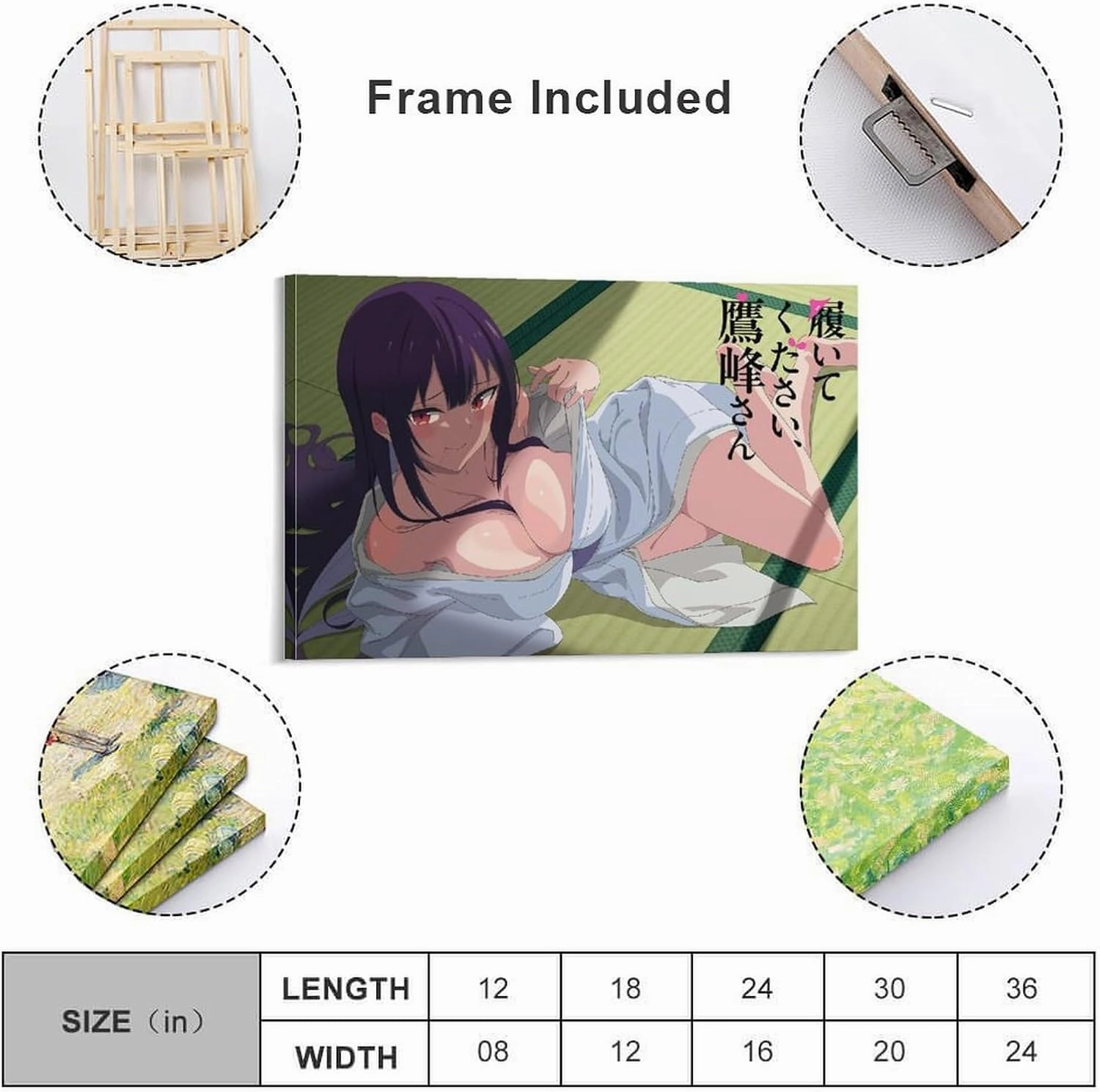 SINUJE Please Put Them on Takamine San Poster Canvas Wall Art For Room Aesthetic And Decor Poster For Bedroom Living Room Bathroom Kitchen Office Decor 24x36inch(60x90cm) Frame-style