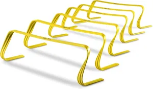 SKLZ 6X Ultra Durable Agility Hurdles - for Athletes of All Skill Levels,6pk of 6-in Tall Hurdles,Bright Yellow Color,Made of Durable, Composite Materials,Easy to Set up & Transport,Comes w/Carry Bag