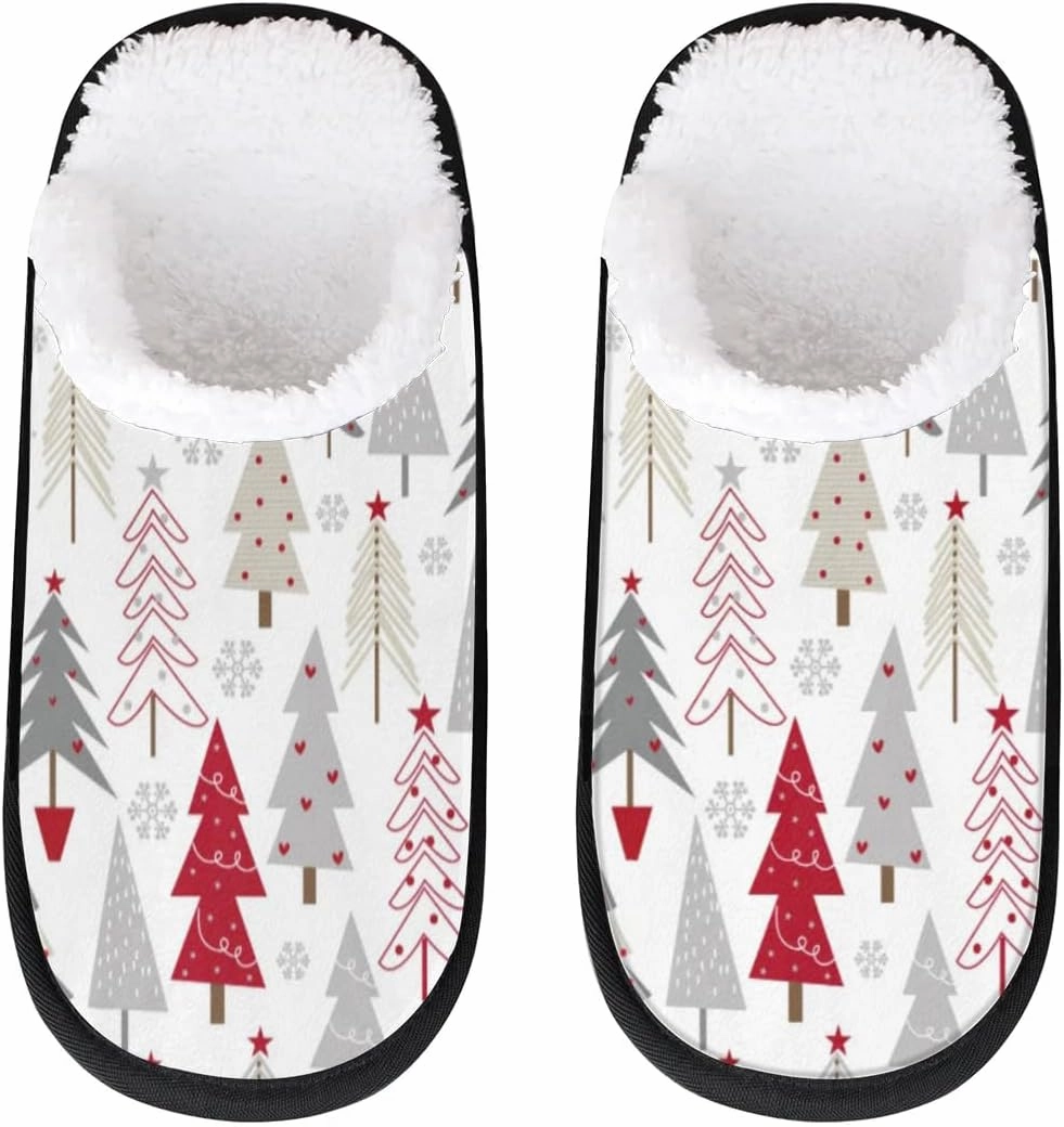 Slippers for Women Men, Soft Plush Warm Slip-On Slippers Non-Disposable Travel Slippers with Rubber Sole, Cozy Indoor Slippers Portable Spa Hotel Guest Indoor Slippers