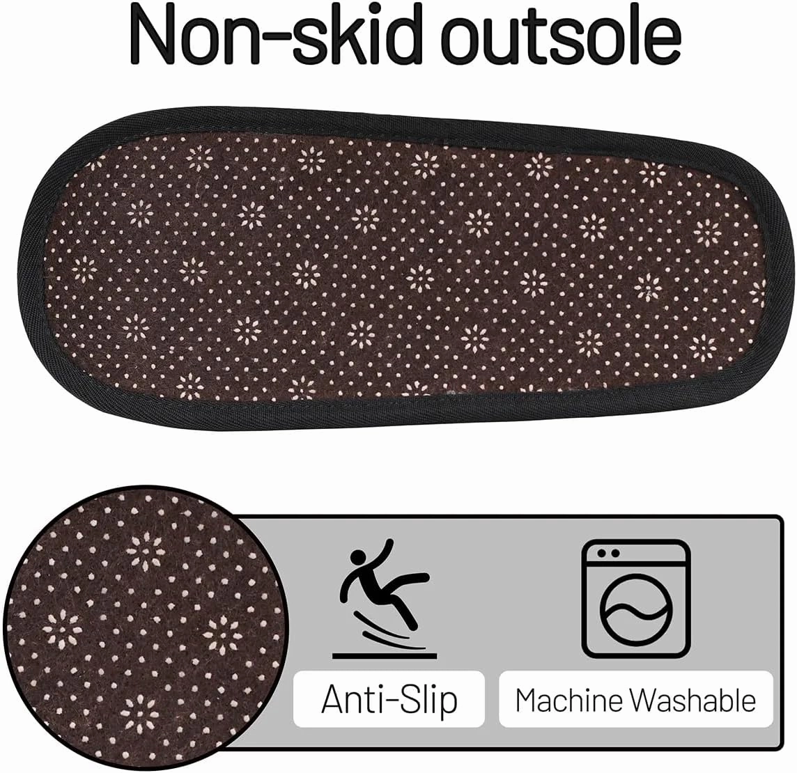 Slippers for Women Men, Soft Plush Warm Slip-On Slippers Non-Disposable Travel Slippers with Rubber Sole, Cozy Indoor Slippers Portable Spa Hotel Guest Indoor Slippers