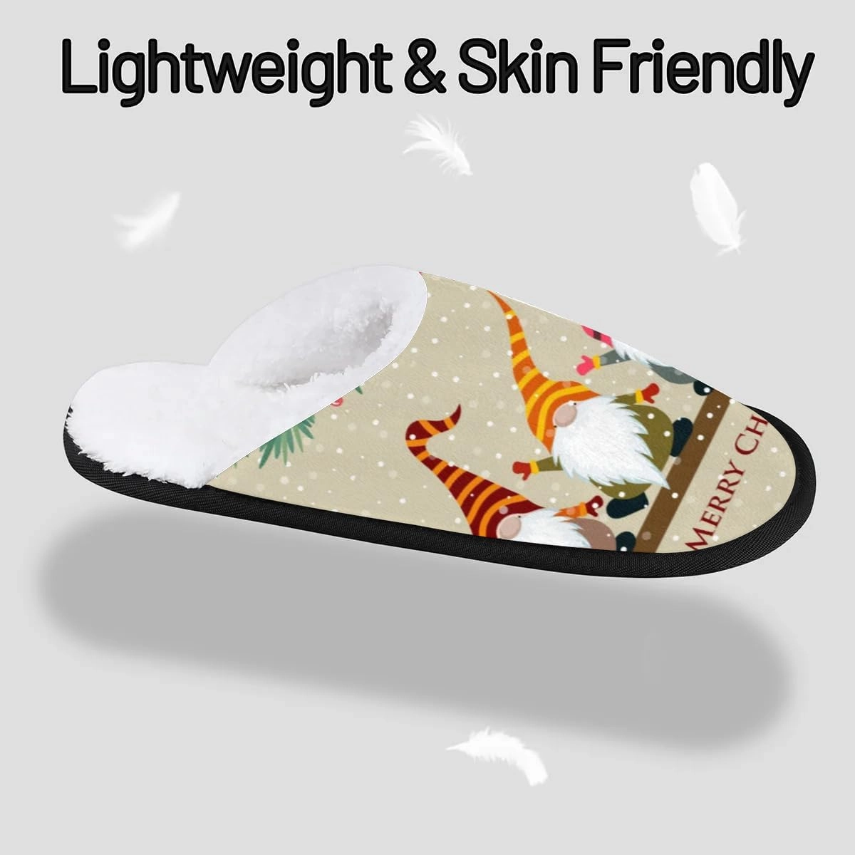 Slippers for Women Men, Soft Plush Warm Slip-On Slippers Non-Disposable Travel Slippers with Rubber Sole, Cozy Indoor Slippers Portable Spa Hotel Guest Indoor Slippers