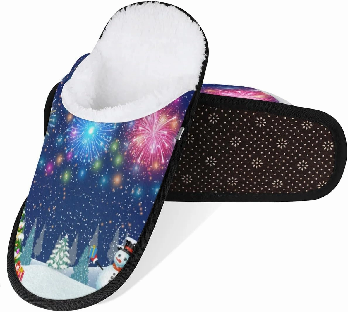 Slippers for Women Men, Soft Plush Warm Slip-On Slippers Non-Disposable Travel Slippers with Rubber Sole, Cozy Indoor Slippers Portable Spa Hotel Guest Indoor Slippers