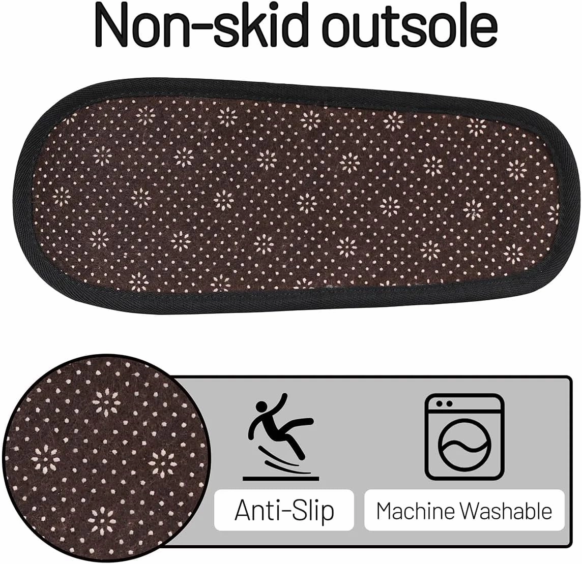 Slippers for Women Men, Soft Plush Warm Slip-On Slippers Non-Disposable Travel Slippers with Rubber Sole, Cozy Indoor Slippers Portable Spa Hotel Guest Indoor Slippers