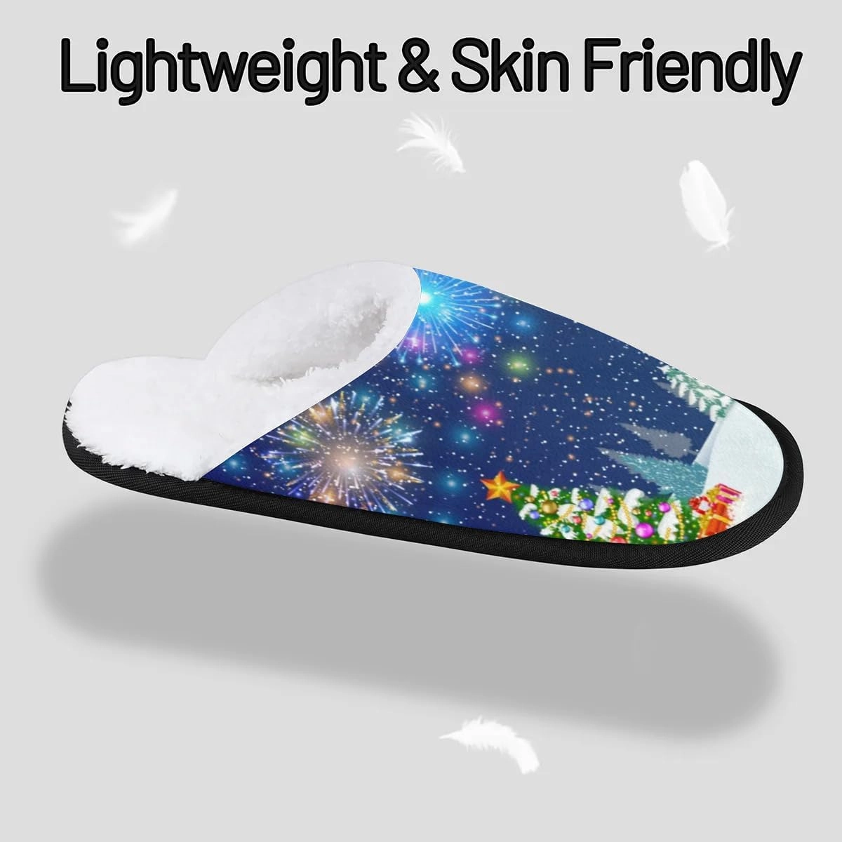 Slippers for Women Men, Soft Plush Warm Slip-On Slippers Non-Disposable Travel Slippers with Rubber Sole, Cozy Indoor Slippers Portable Spa Hotel Guest Indoor Slippers