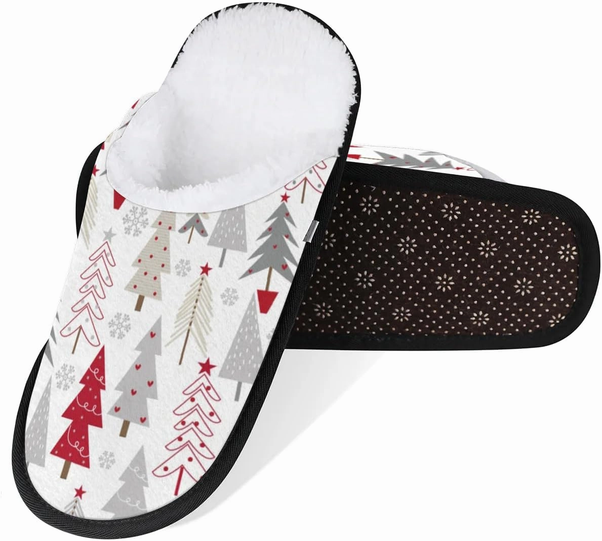 Slippers for Women Men, Soft Plush Warm Slip-On Slippers Non-Disposable Travel Slippers with Rubber Sole, Cozy Indoor Slippers Portable Spa Hotel Guest Indoor Slippers