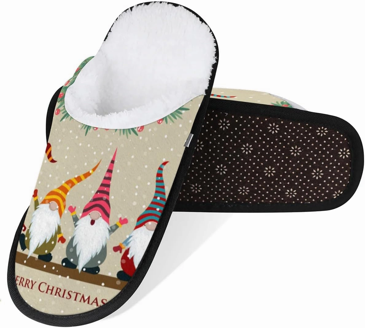 Slippers for Women Men, Soft Plush Warm Slip-On Slippers Non-Disposable Travel Slippers with Rubber Sole, Cozy Indoor Slippers Portable Spa Hotel Guest Indoor Slippers