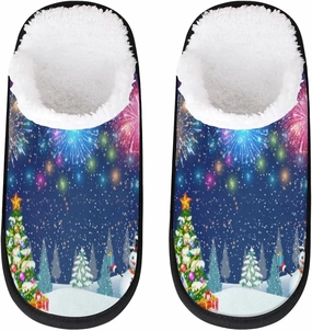 Slippers for Women Men, Soft Plush Warm Slip-On Slippers Non-Disposable Travel Slippers with Rubber Sole, Cozy Indoor Slippers Portable Spa Hotel Guest Indoor Slippers