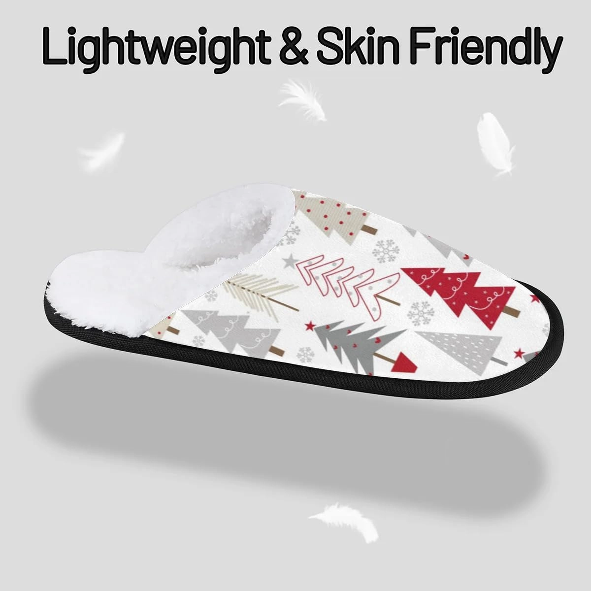 Slippers for Women Men, Soft Plush Warm Slip-On Slippers Non-Disposable Travel Slippers with Rubber Sole, Cozy Indoor Slippers Portable Spa Hotel Guest Indoor Slippers
