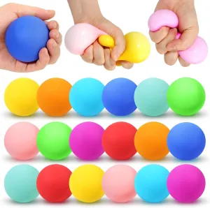Slow Rise Stress Balls Bulk, 18 Pack 2.5" XL Squishy Toys for Kids Adults, Stretchy Sensory Fidget Toy for Anxiety Stress Relief, Soft Hand Squeeze Quiet Fidgets for Classroom Student Prize