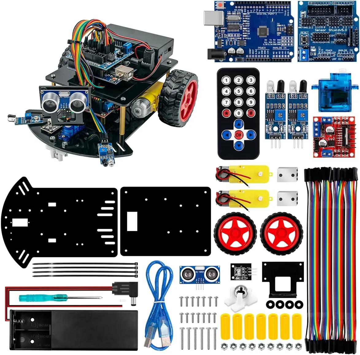 Smart Robot Car Kit,2WD Remote Control Car Compatible with Arduino IDE with Tutorail