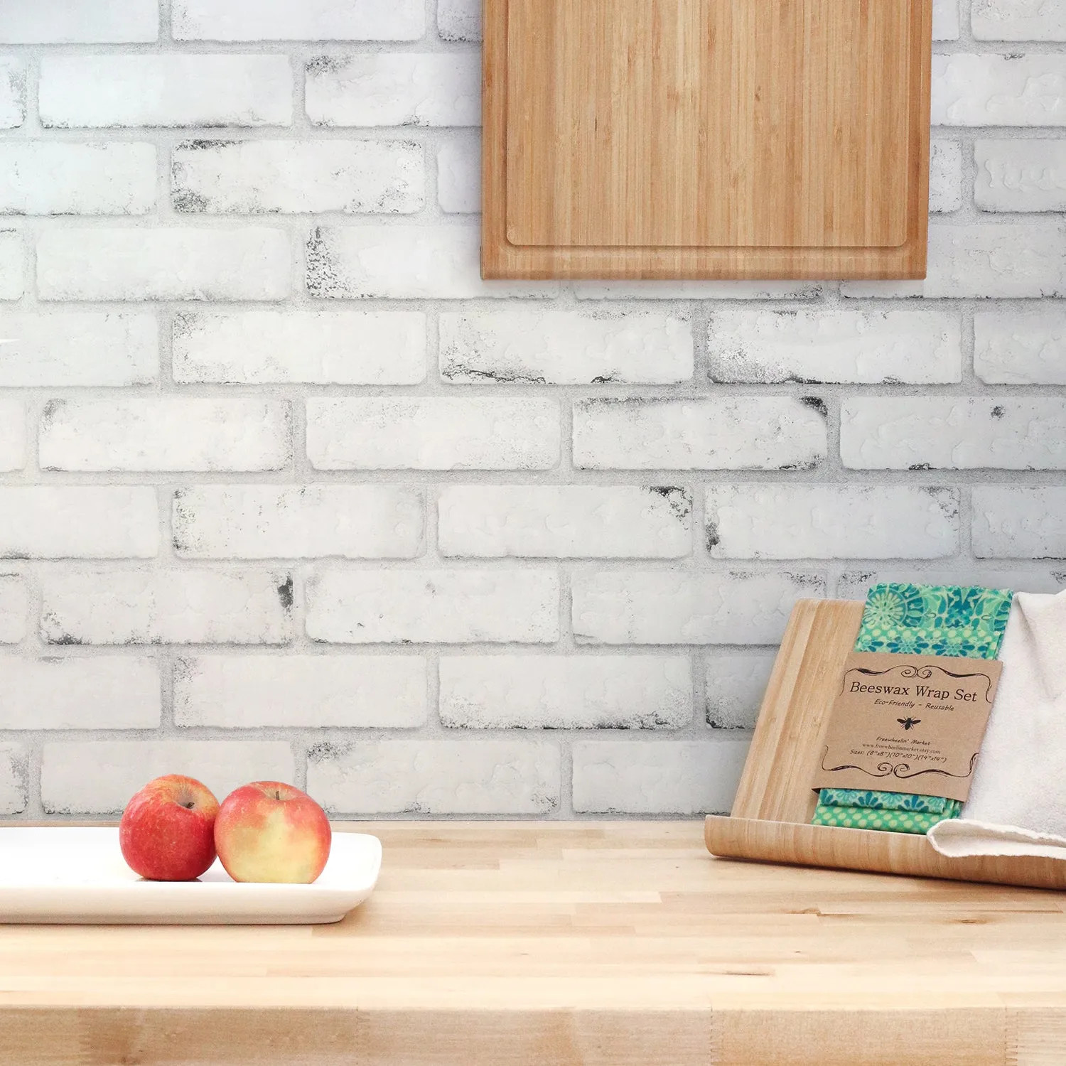 Smart Tiles Peel and Stick 2-Sheet 21 x 11 Backsplash - Brik Sidney|Dosseret Smart Tiles peler et coller 21 x 11, 2 feuilles - Brik Sidney