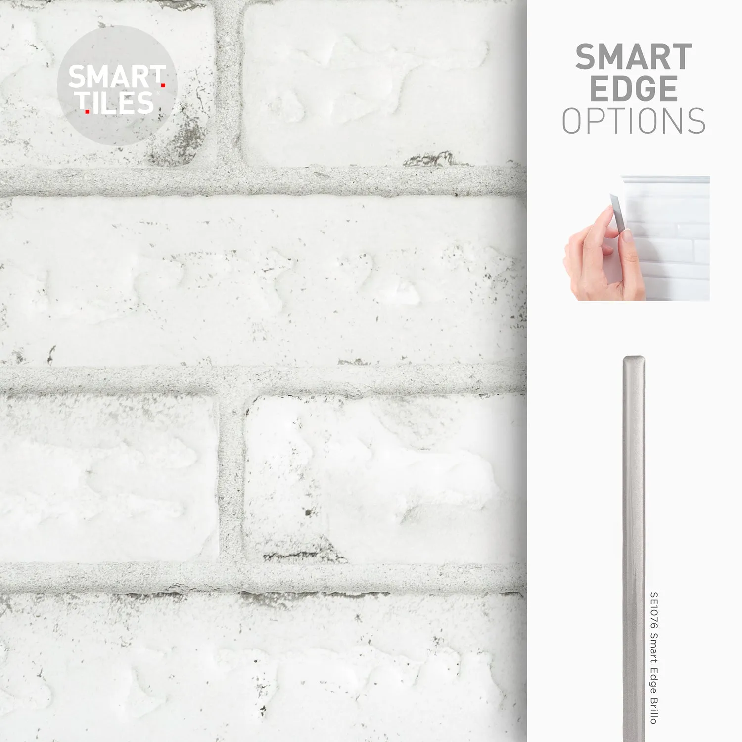 Smart Tiles Peel and Stick 2-Sheet 21 x 11 Backsplash - Brik Sidney|Dosseret Smart Tiles peler et coller 21 x 11, 2 feuilles - Brik Sidney
