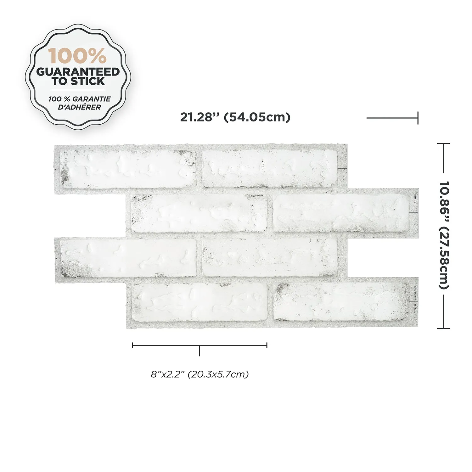 Smart Tiles Peel and Stick 2-Sheet 21 x 11 Backsplash - Brik Sidney|Dosseret Smart Tiles peler et coller 21 x 11, 2 feuilles - Brik Sidney