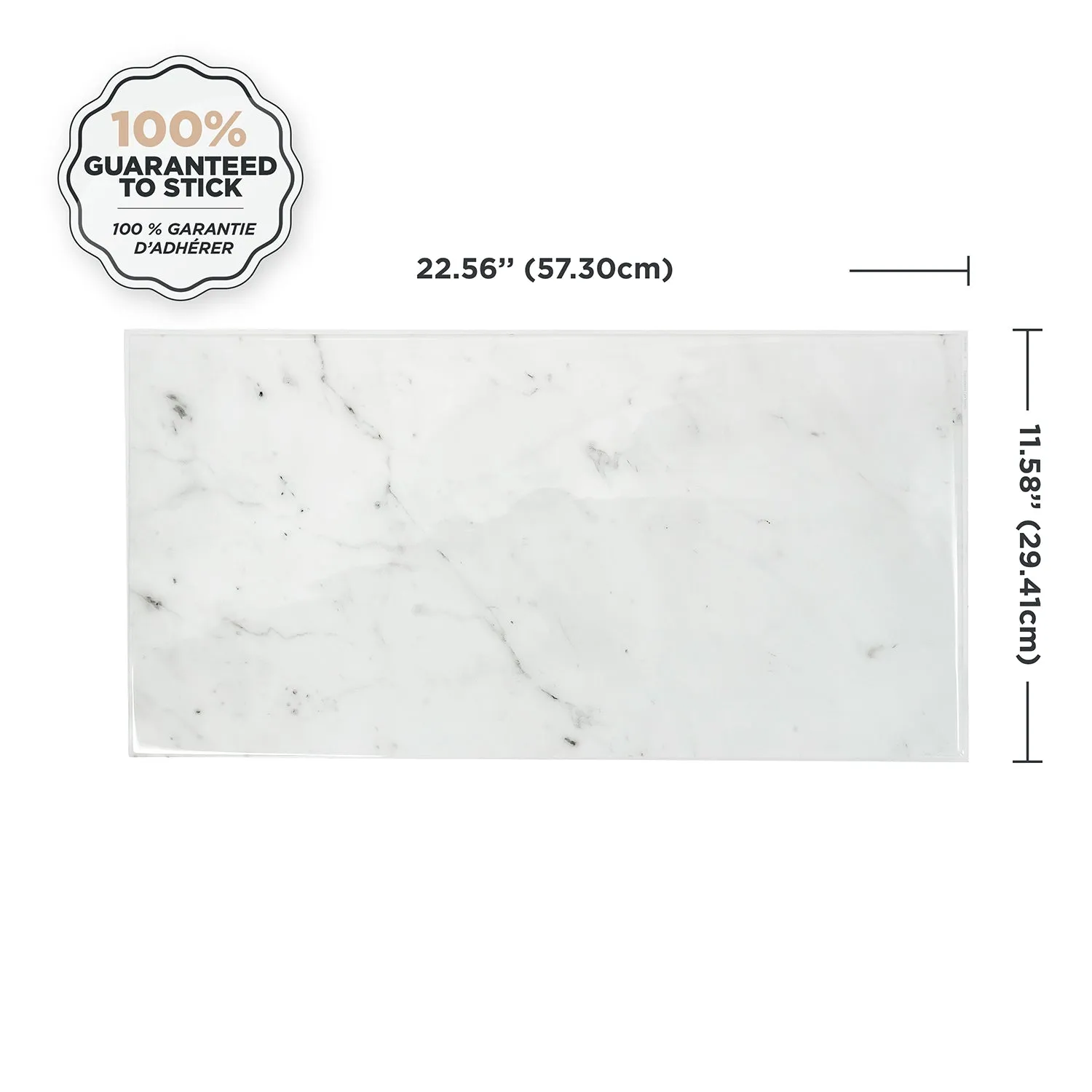 Smart Tiles Peel and Stick 2-Sheet 23 x 12 Backsplash - Blok Carrera|Dosseret Smart Tiles peler et coller 23 x 12, 2 feuilles - Blok Carrera
