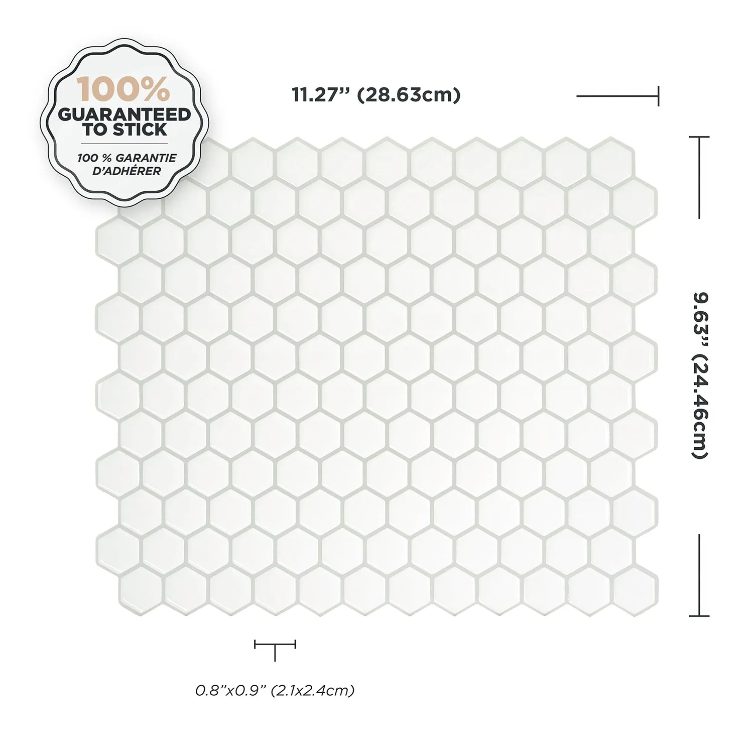 Smart Tiles Peel and Stick 4-Sheet 11 x 10 Backsplash - Hexago|Dosseret Smart Tiles peler et coller 11 x 10, 4 feuilles - Hexago