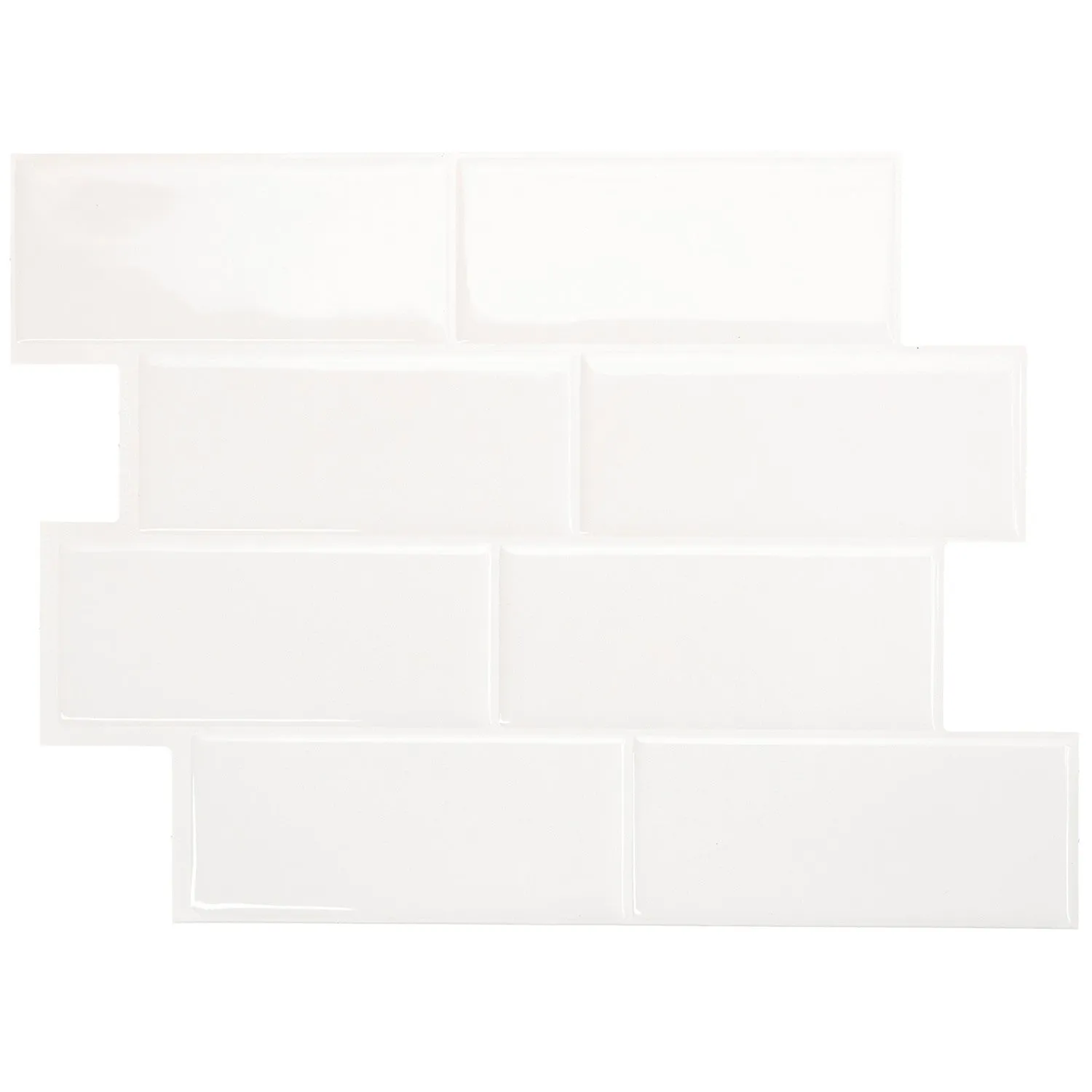Smart Tiles Peel and Stick 4-Sheet 12 x 9 Backsplash - Metro Blanco|Dosseret Smart Tiles peler et coller 12 x 9, 4 feuilles - Metro Blanco