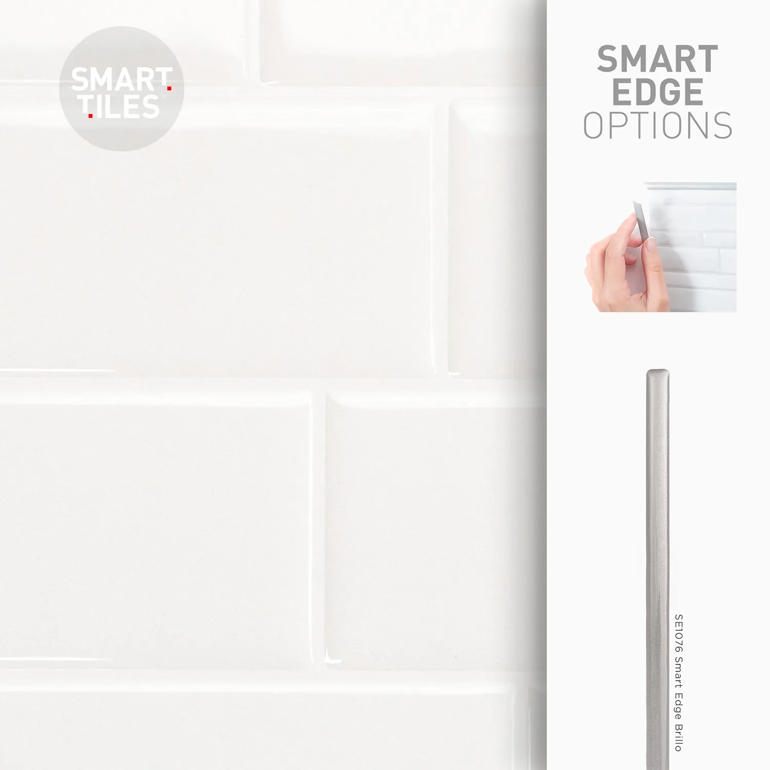 Smart Tiles Peel and Stick 4-Sheet 12 x 9 Backsplash - Metro Blanco|Dosseret Smart Tiles peler et coller 12 x 9, 4 feuilles - Metro Blanco