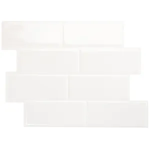 Smart Tiles Peel and Stick 4-Sheet 12 x 9 Backsplash - Metro Blanco|Dosseret Smart Tiles peler et coller 12 x 9, 4 feuilles - Metro Blanco