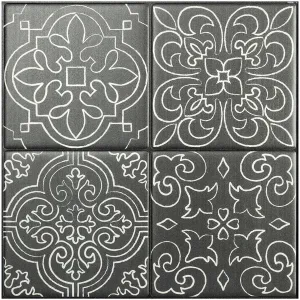 Smart Tiles Peel and Stick 4-Sheet 9 x 9 Backsplash - Vintage Vinci|Dosseret Smart Tiles peler et coller 9 x 9, 4 feuilles - Vintage Vinci