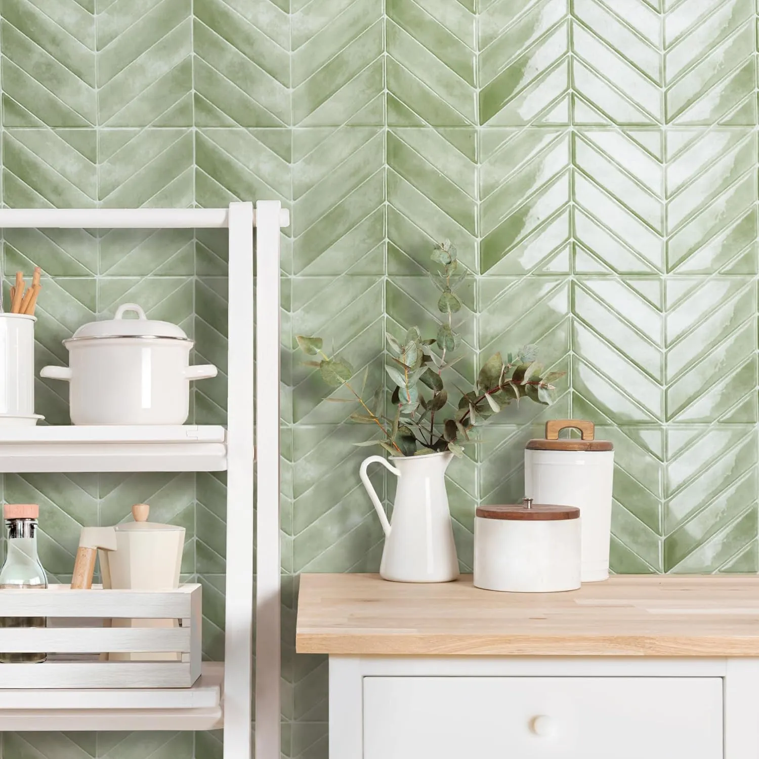 SMART TILES Peel and Stick Backsplash - 5 Sheets of 11.43" x 9" - 3D Adhesive Peel and Stick Tile Backsplash for Kitchen, Bathroom, Wall Tile
