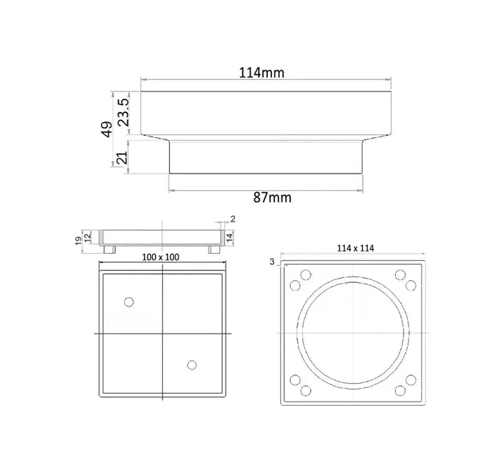 Smart Tiles Waste 114 Solid Square Brass Chrome