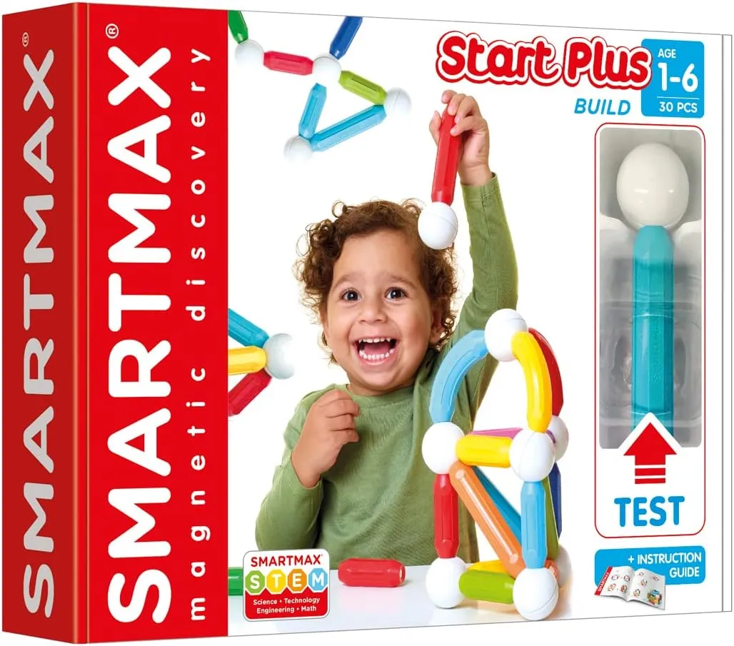 SmartMax Start Plus STEM Building Magnetic Discovery Set, Ages 1-6 (30 Pieces)