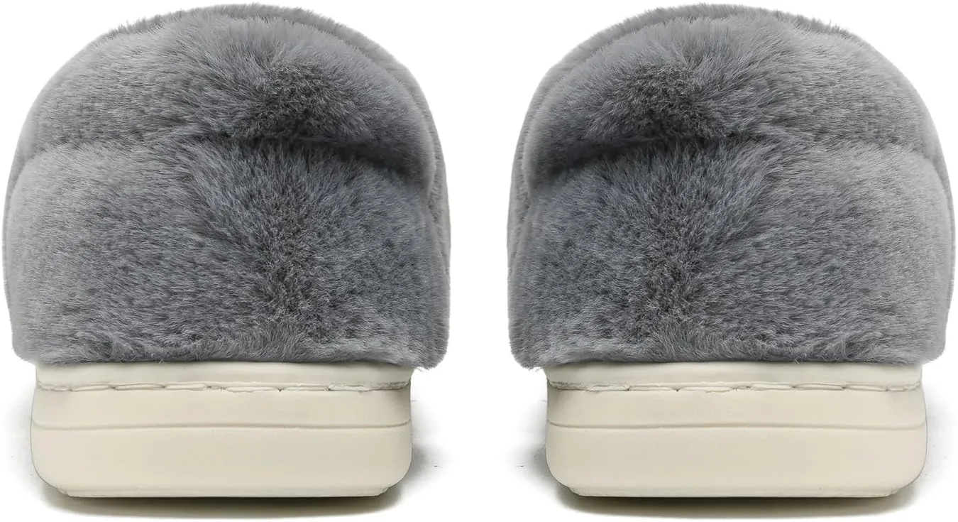 Smile Face Slippers,Retro Soft Plush Smile Fleece Lined House Shoes for Women Fuzzy Memory Foam Closed Back Slippers Anti Skid TPR Soft Sole