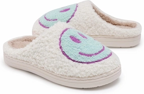 Smile Face Kids Happy Face Soft Plush Warm Slipper Anti-Slip Winter Fluffy House Shoes Soft Memory Foam Comfort Cotton Slippers Indoor and Outdoor