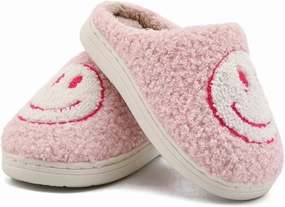 Smile Face Kids Happy Face Soft Plush Warm Slipper Anti-Slip Winter Fluffy House Shoes Soft Memory Foam Comfort Cotton Slippers Indoor and Outdoor