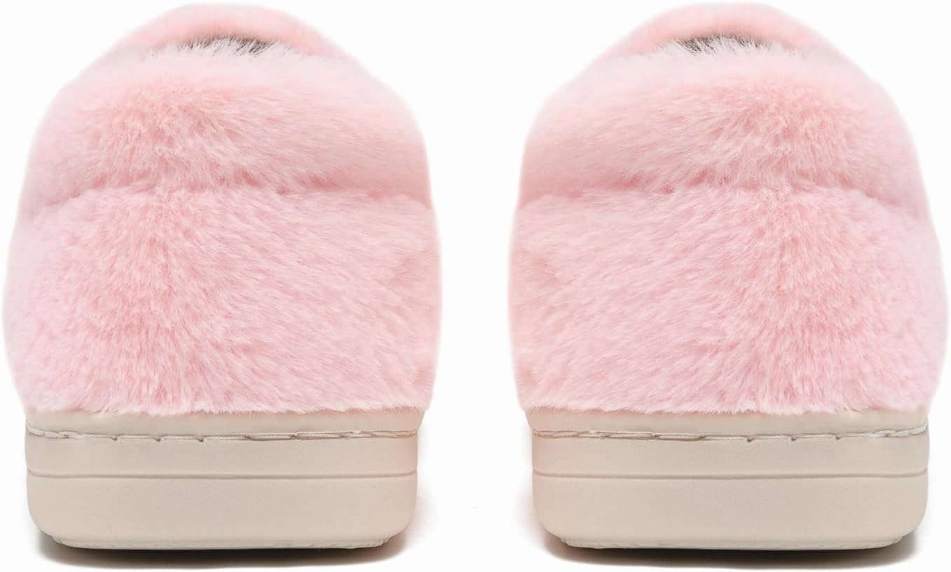 Smile Face Slippers,Retro Soft Plush Smile Fleece Lined House Shoes for Women Fuzzy Memory Foam Closed Back Slippers Anti Skid TPR Soft Sole