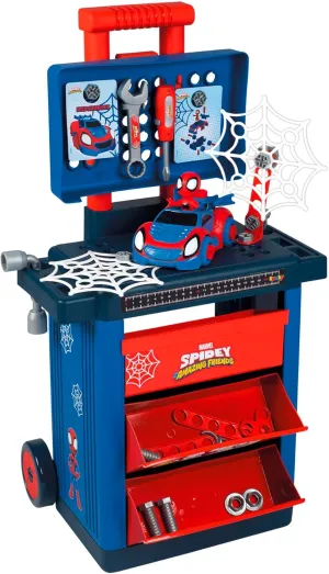 Smoby Spidey Work Bench with Tools, 2 Drawers Storage, Toys for Boys & Girls, Ages 3 and Up