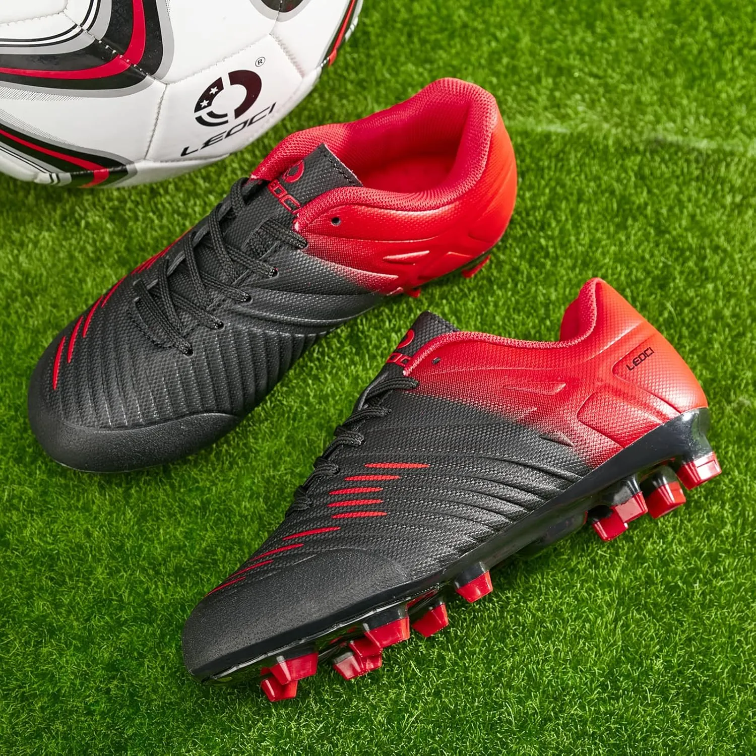 Soccer Shoes for Boys Pink Soccer Cleats Breathable Athletic Toddler Black Football Boots for Outdoor Indoor Soccer Shoes for Girls AG/FG