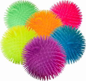 Soft Spiky Puffer Balls - 6-Pack - 5.5 Inch Sensory Stress Relief Toy - Assorted Colors - Kids and Adults - Fun Fidget Game