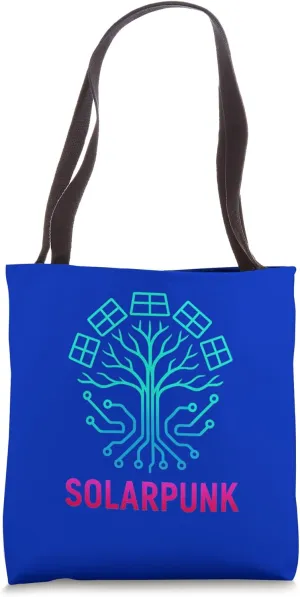 Solarpunk Circuit Tree Life Tech Nature Emblem Tote Bag