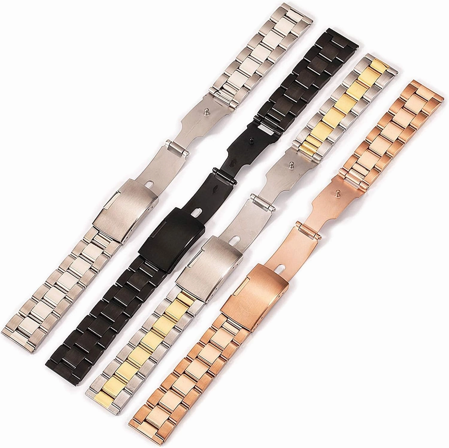 solid full stainless steel watch band wristwatch women straps men's accessories 16 18 20 22 24 26 28 30mm