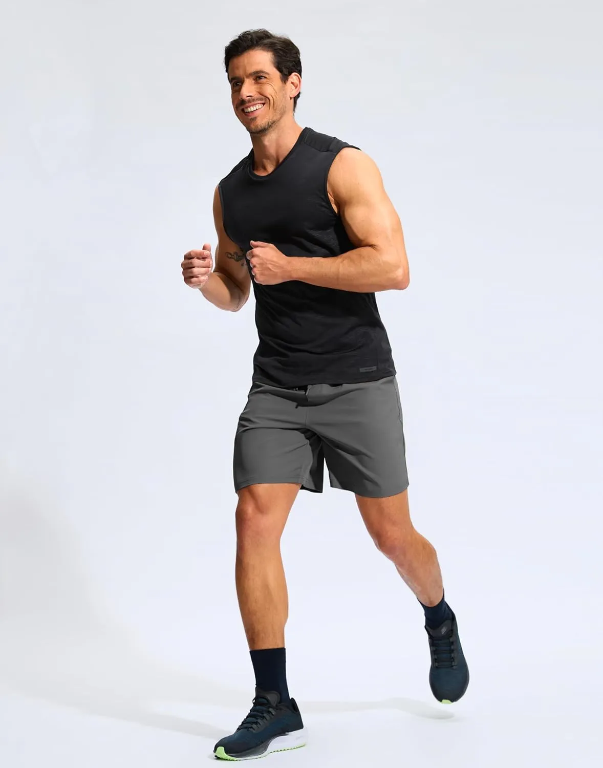 Soothfeel Men's Athletic Running Shorts with Zipper Pocket 5 Inch /7 Inch Quick Dry Tennis Gym Workout Shorts for Men