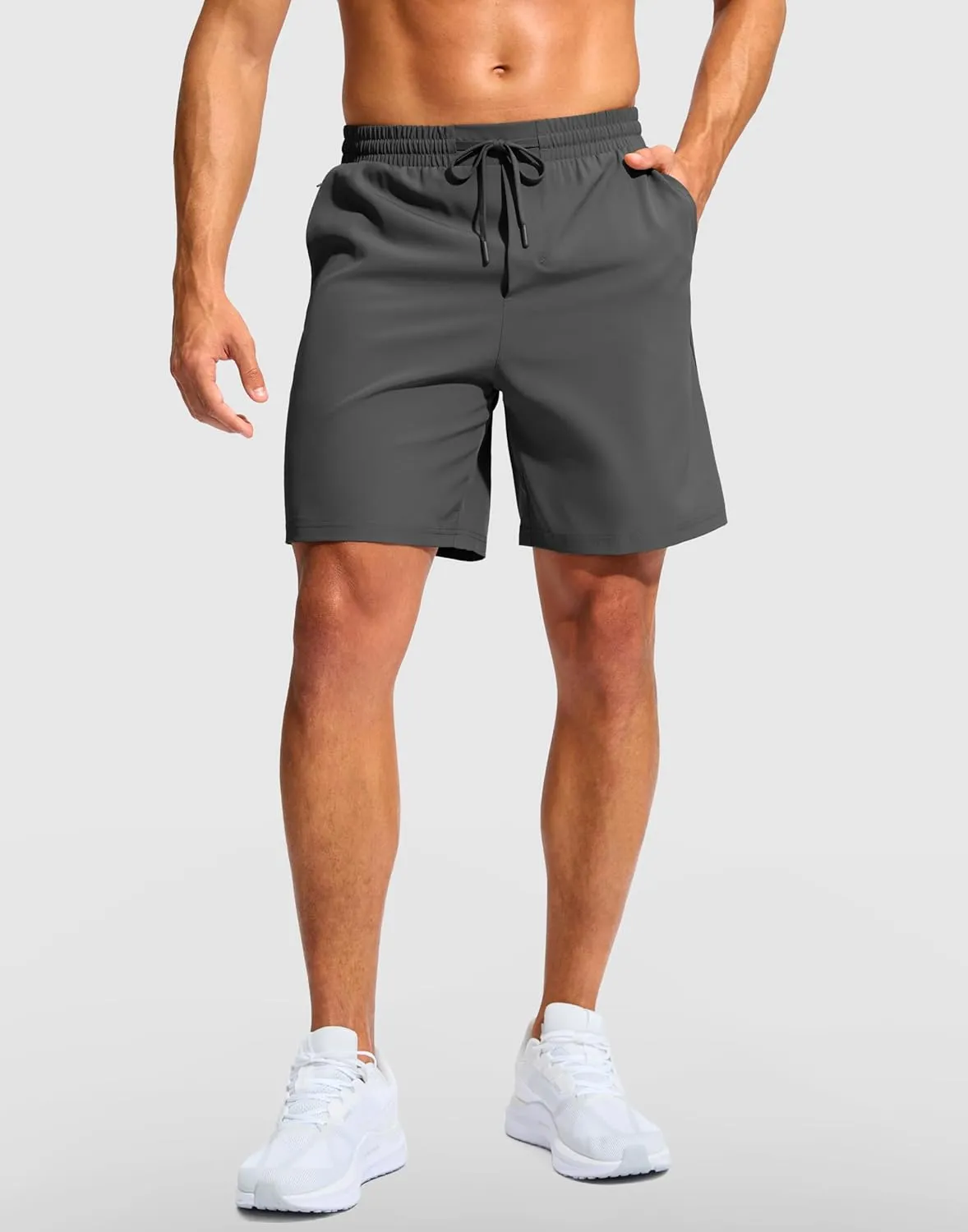 Soothfeel Men's Athletic Running Shorts with Zipper Pocket 5 Inch /7 Inch Quick Dry Tennis Gym Workout Shorts for Men