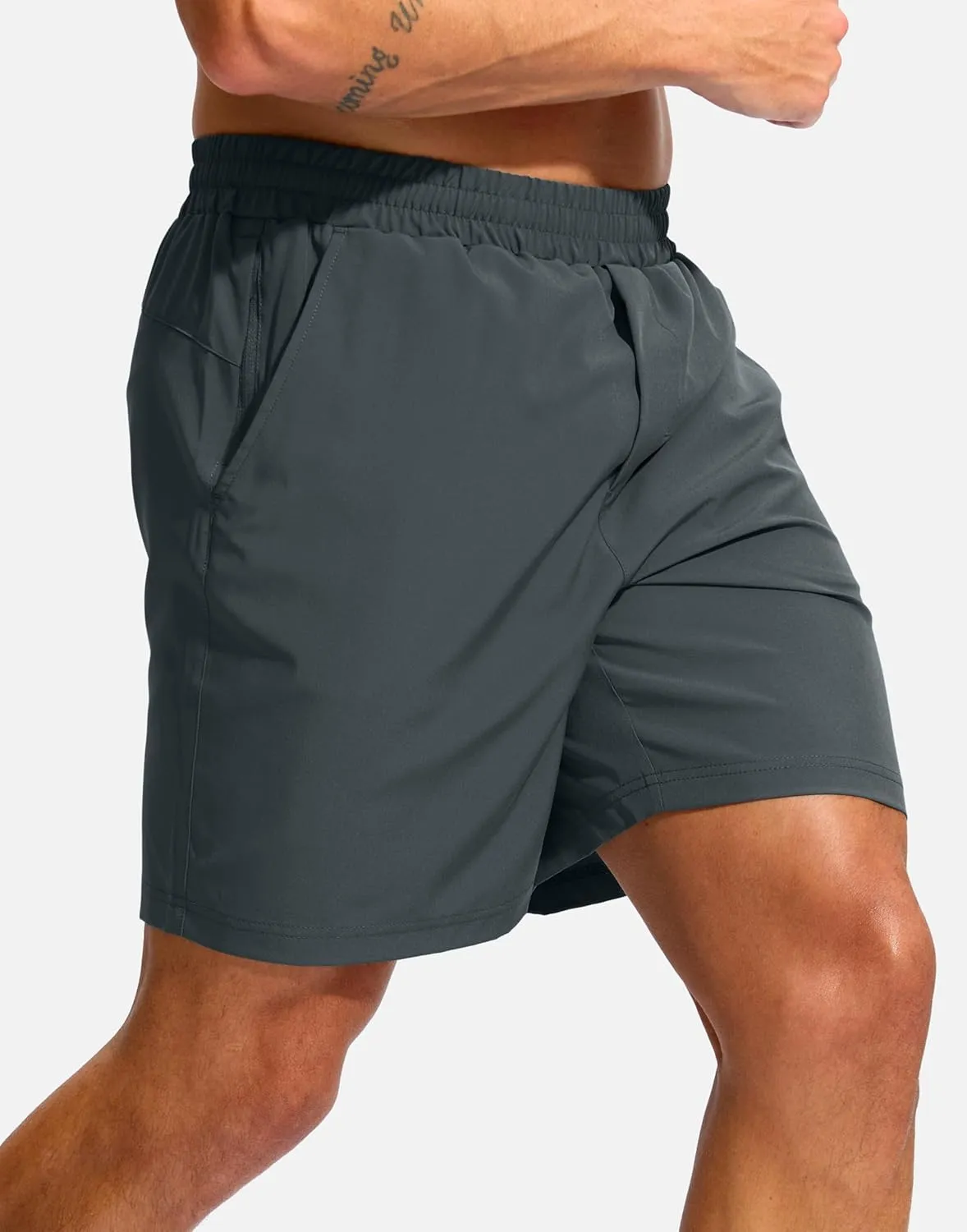 Soothfeel Men's Athletic Workout Shorts with Zipper Pocket 5"/7" Running Gym Shorts for Men Lightweight Quick Dry Tennis