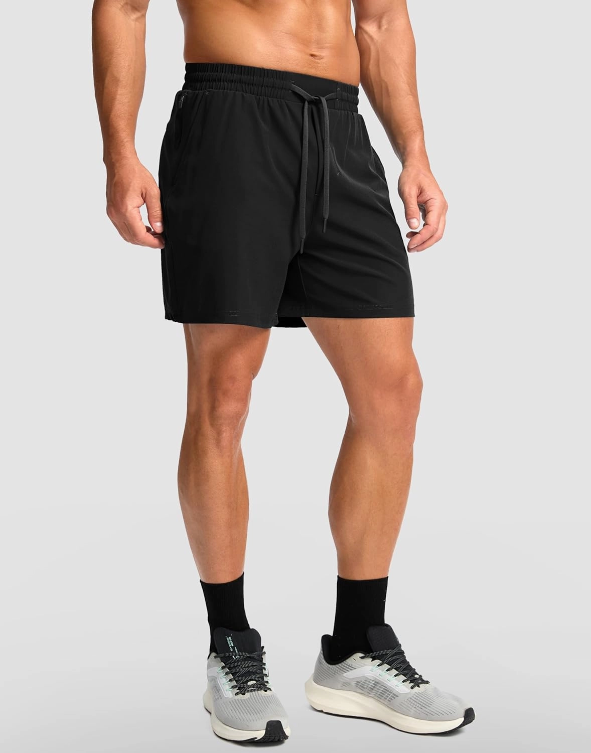 Soothfeel Men's Athletic Running Shorts with Zipper Pocket 5 Inch /7 Inch Quick Dry Tennis Gym Workout Shorts for Men