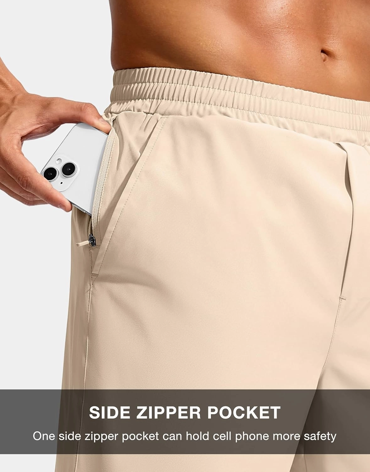 Soothfeel Men's Athletic Workout Shorts with Zipper Pocket 5"/7" Running Gym Shorts for Men Lightweight Quick Dry Tennis