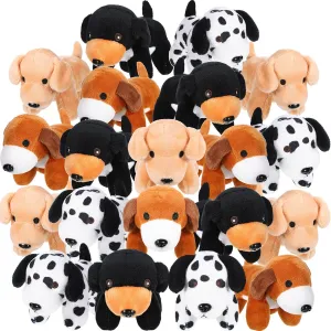 Sosation 20 Pcs Mini Plush Stuffed Dogs Bulk Dog Party Favors Adopt a Puppy Toy Soft Plush Animal for Kids Birthday End of Year Graduation Classroom Gift Decoration(Spot Style,Vivid Color)