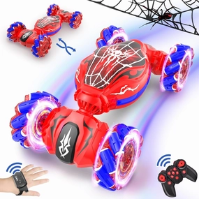 Spider Gesture Sensing RC Stunt Car, Hand Controlled and 2.4GHz Remote Control Toy Car with Light Music, 360° Rotation Gesture Sensor Spider Toy for 3 4 5 6 7 8 Year Old Kids Boys Girls Gifts