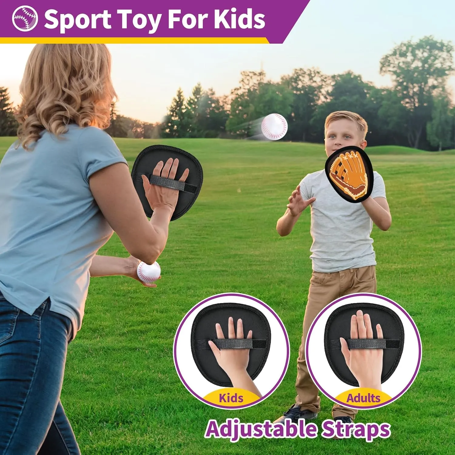 SpringFlower Catch and Toss Game, Outdoor Sport Game Toy for Toddlers Kids, Stick Ball Catch Game Set Toy Gifts for Boys & Girls,Kids Baseball Beach Outdoor Indoor Pool Game