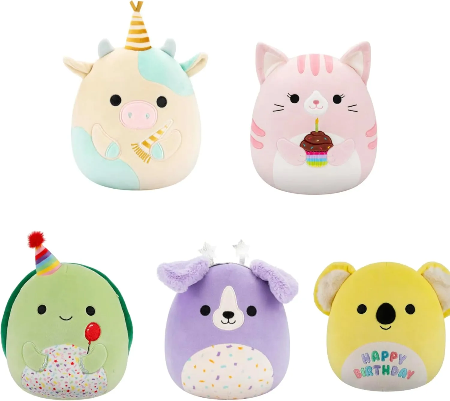 Squishmallows 2025 Original 8-Inch Happy Birthday Squad Plush - Collectible Soft & Squishy Mini Stuffed Animal Toy - Add to Your Squad - Gift for Kids, Girls & Boys (Deontay Retriever)
