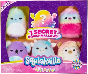 Squishville by Original Squishmallows Fun & Fabulous Squad Plush - Six 2-Inch Squishmallows Plush - Toys for Kids